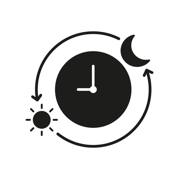 Abstract circular diagram illustrating the daily rhythm cycle with warm morning tones and cool evening tones representing the full arc of a structured day